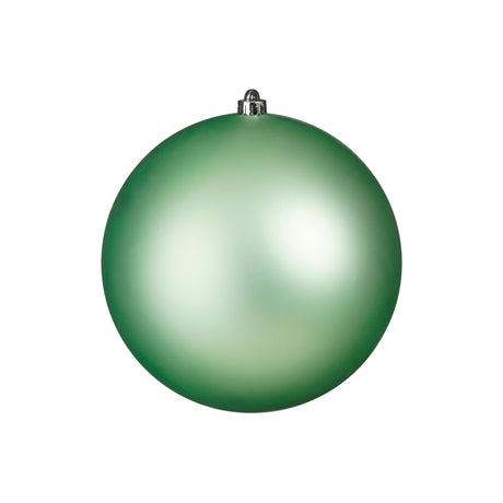 Large matte mint green Christmas bauble, 25 cm diameter, made from recycled plastic