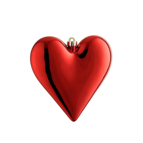 Large red Christmas heart, 20 cm, made from recycled plastic