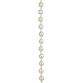 Garland with gold and silver Christmas baubles, 210 cm long, made from recycled plastic