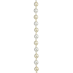 Garland with gold and silver Christmas baubles, 210 cm long, made from recycled plastic