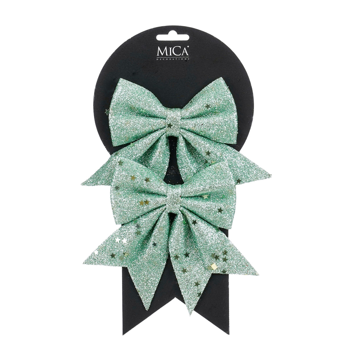 Mint green bows, 12 cm wide, pack of 2