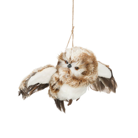 Hanging owl ornament with large wings