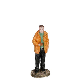 LuVille Julemarkedsgæst med baguette. Figur til juleby.