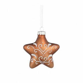 Glass-encased star-shaped honey cake ornament
