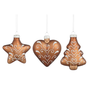 Glass gingerbread-figure ornaments for hanging