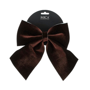 Dark brown polyester bow, 20 cm wide, for decoration