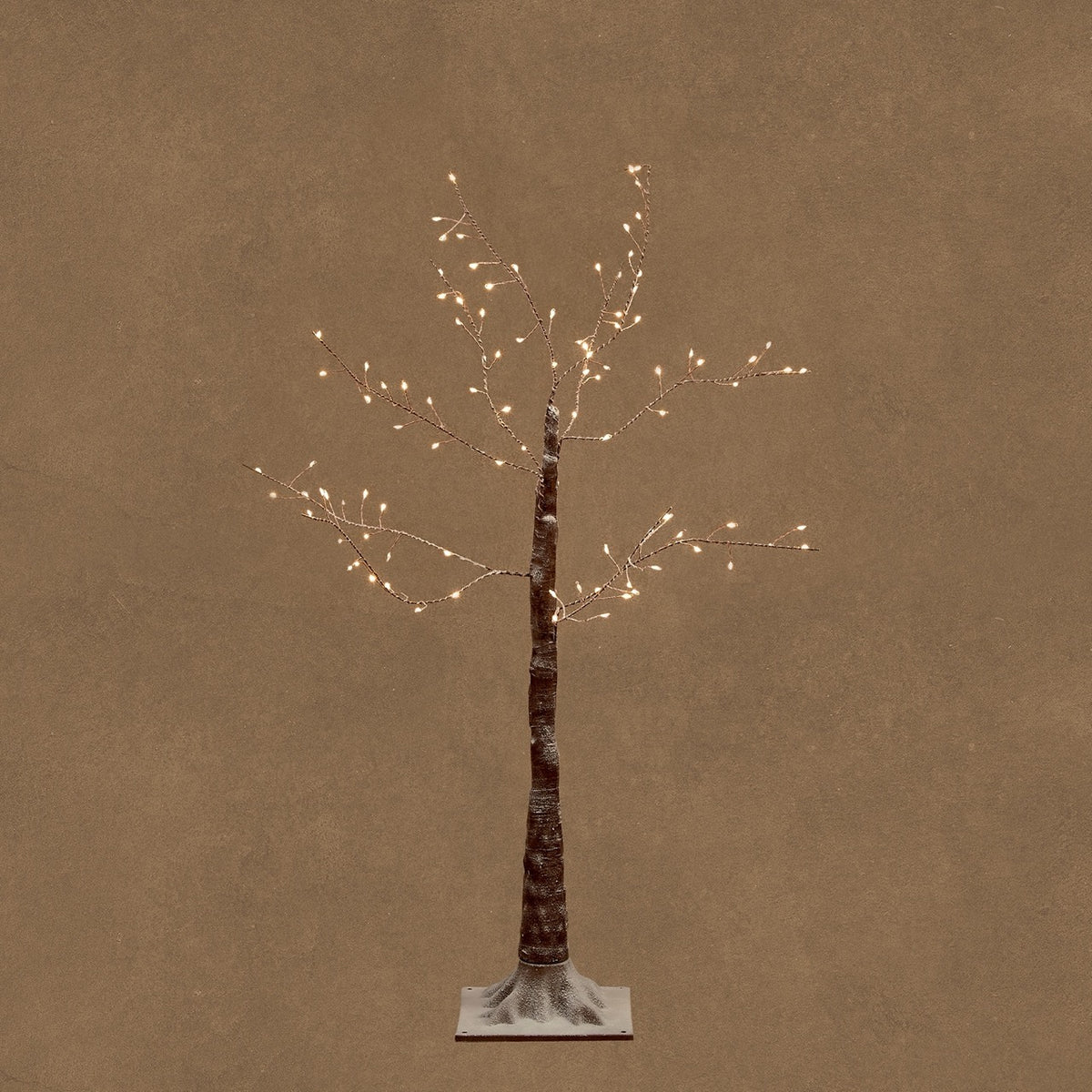Brown lighted tree with frosted finish, 90 cm tall, from Luca Lighting