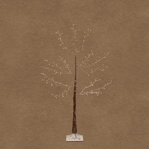 Brown lighted tree with frosted effect, 120 cm tall, from Luca Lighting
