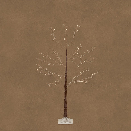 Brown lighted tree with frosted effect, 120 cm tall, from Luca Lighting