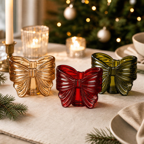 Bow-Shaped Glass Tealight Holder