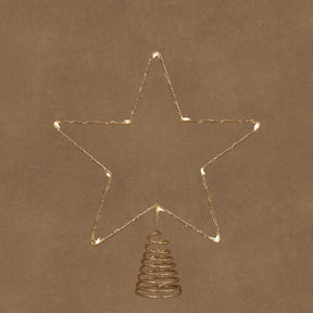 Star tree topper with lights in champagne-colored metal, 27 cm tall, from Luca Lighting