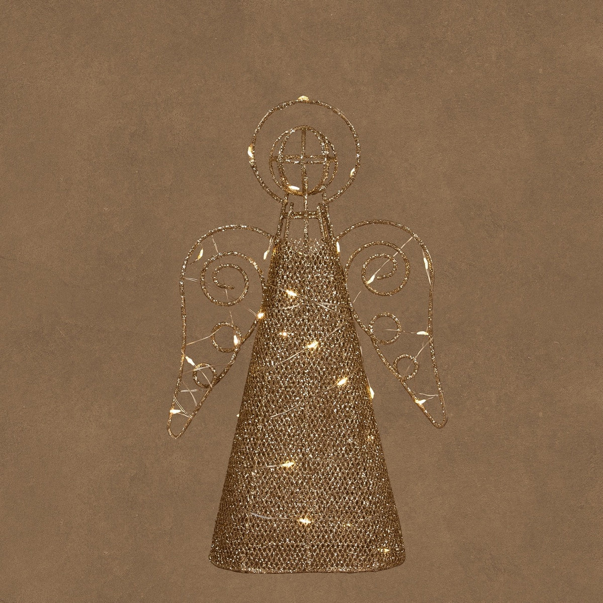 Angel with light for Christmas tree top, 31 cm tall, from Luca Lighting