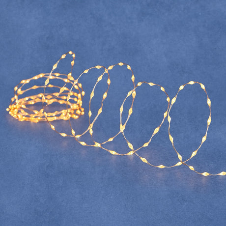 Wire lyskæde 2 meter med 20 LED lys i varm hvid fra Luca Lighting
