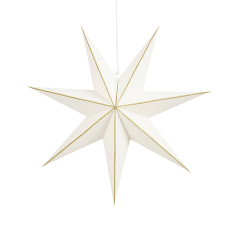 White star with gold-colored pattern, 45 cm diameter, for hanging