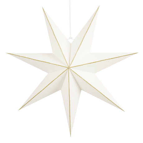White star with gold-colored pattern, 60 cm diameter, for hanging