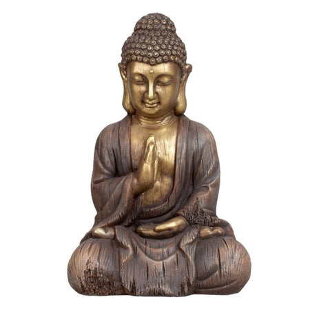 Buddha 45 cm høj brun & guldfarvet