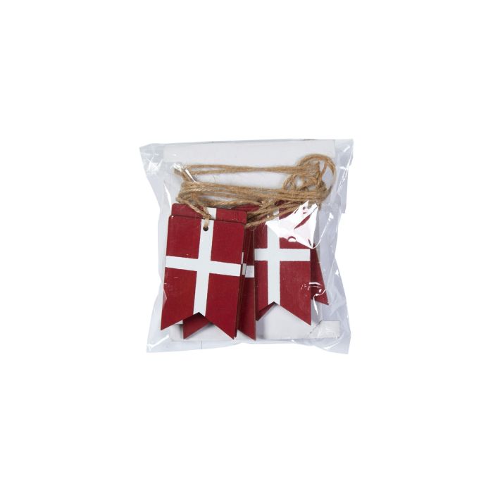 Flag i træ med jutesnor 12-pak