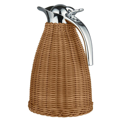 Brown polyrattan insulated jug, hand-woven, 1.5 L by Ib Laursen