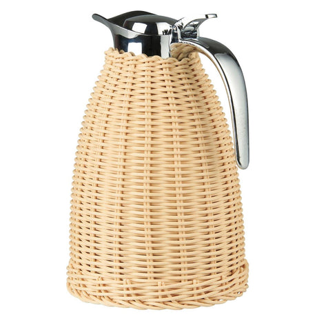 Hand-woven natural polyrattan 1.5 L thermos jug from Ib Laursen