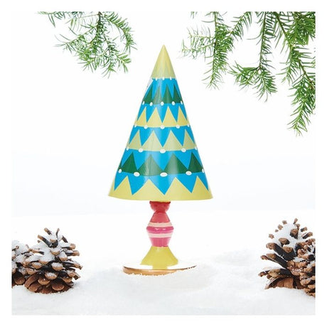 Farverigt modernet juletræ på fod fra Pobra.