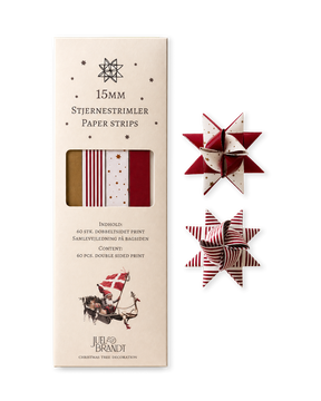 Solid-colored and patterned strips for woven stars from Juel & Brandt