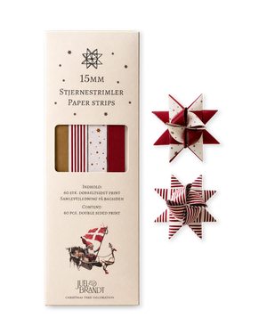 Solid-colored and patterned strips for woven stars from Juel & Brandt