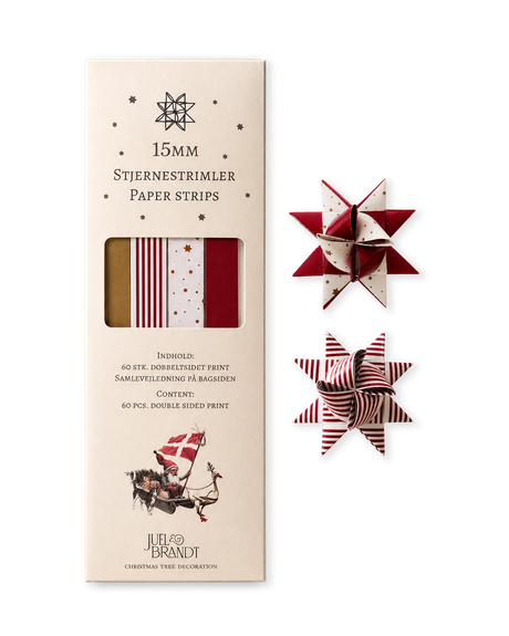 Solid-colored and patterned strips for woven stars from Juel & Brandt