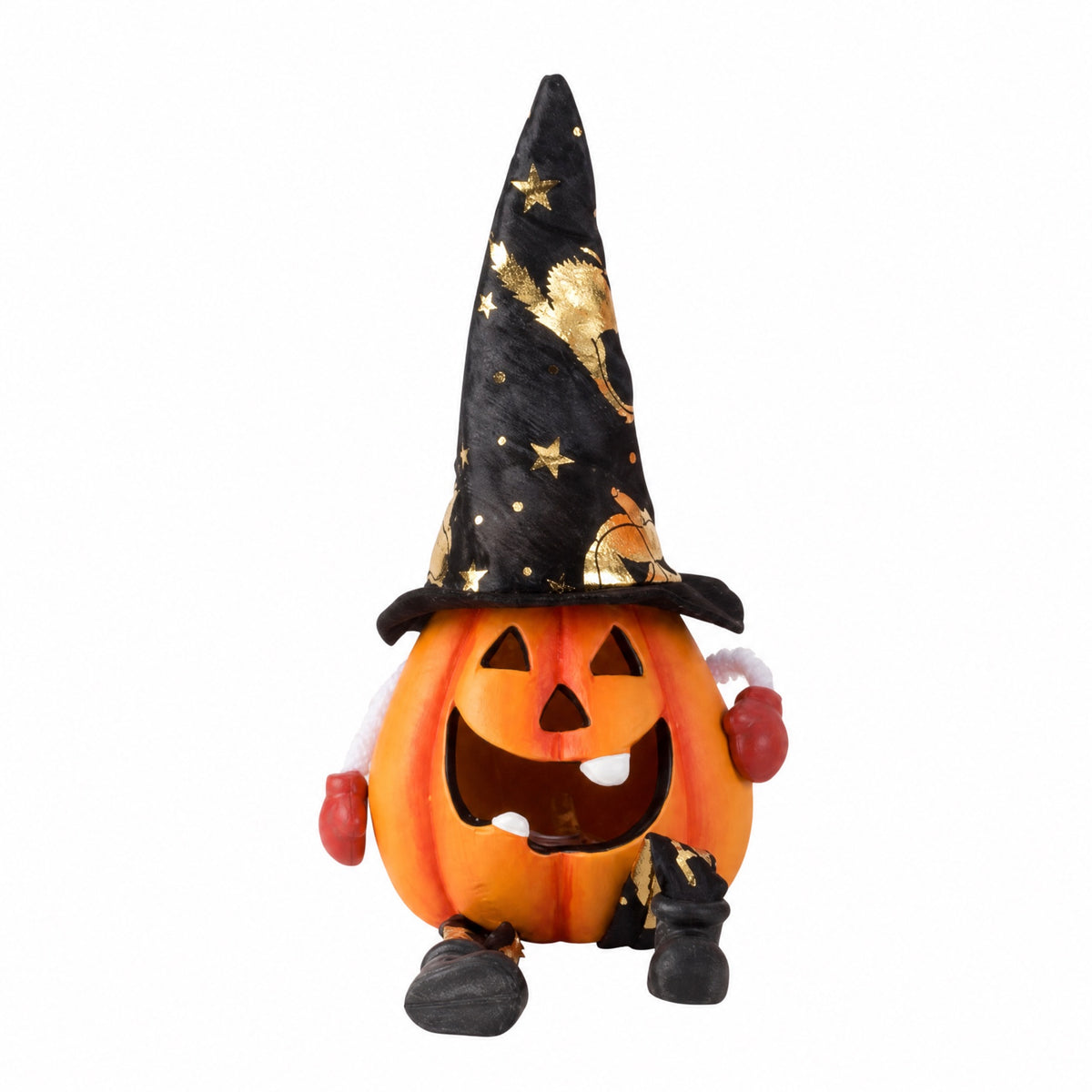 Pumpkin witch with soft legs