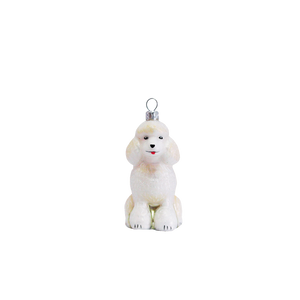 Julekugle Hvid puddelhund