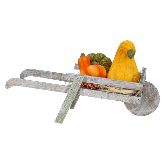 Wheelbarrow with pumpkin 34 cm long