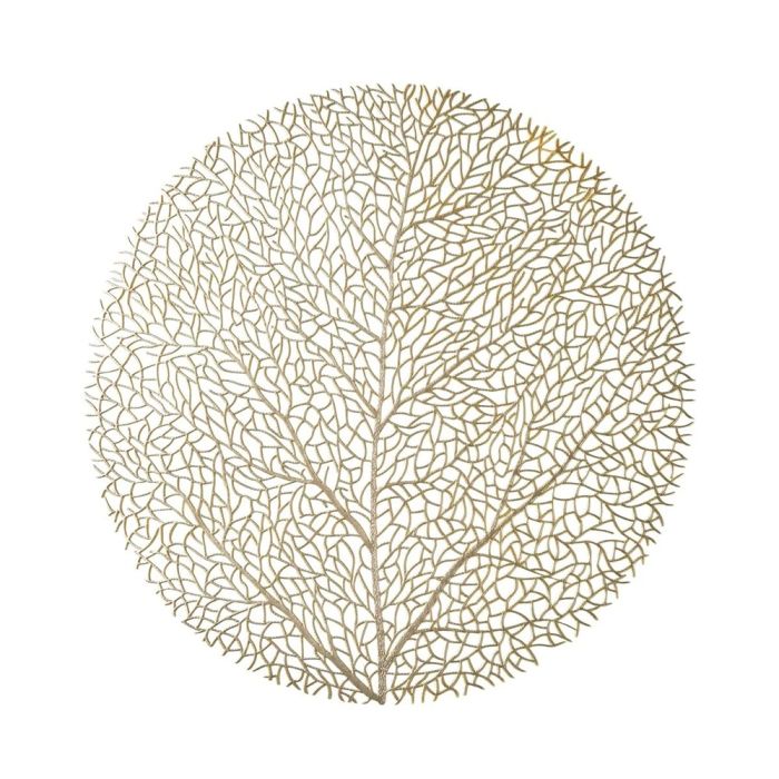 Guldfarvet dækkeserviet med træmønster fra Speedtsberg