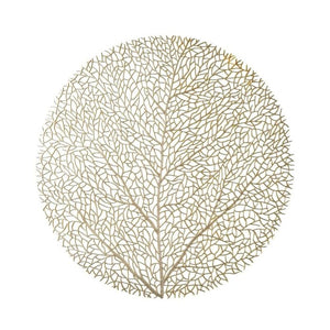 Guldfarvet dækkeserviet med træmønster fra Speedtsberg