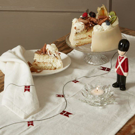 Bordløber med flag 40 cm x 160 cm hvid