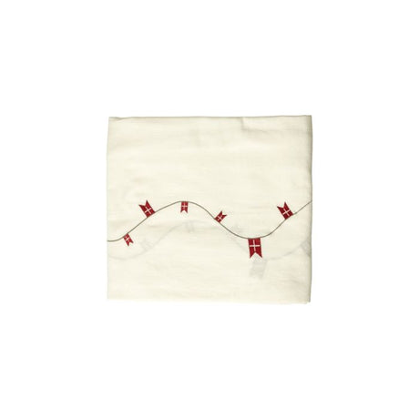 Fødselsdagsdug med flag 140 cm x 360 cm hvid