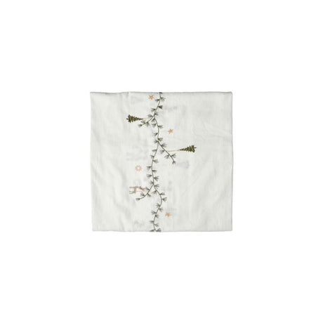 Dug med vintermotiv 140 cm x 240 cm hvid