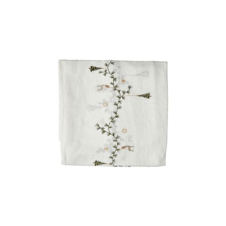 Dug med vintermotiv 140 cm x 360 cm hvid