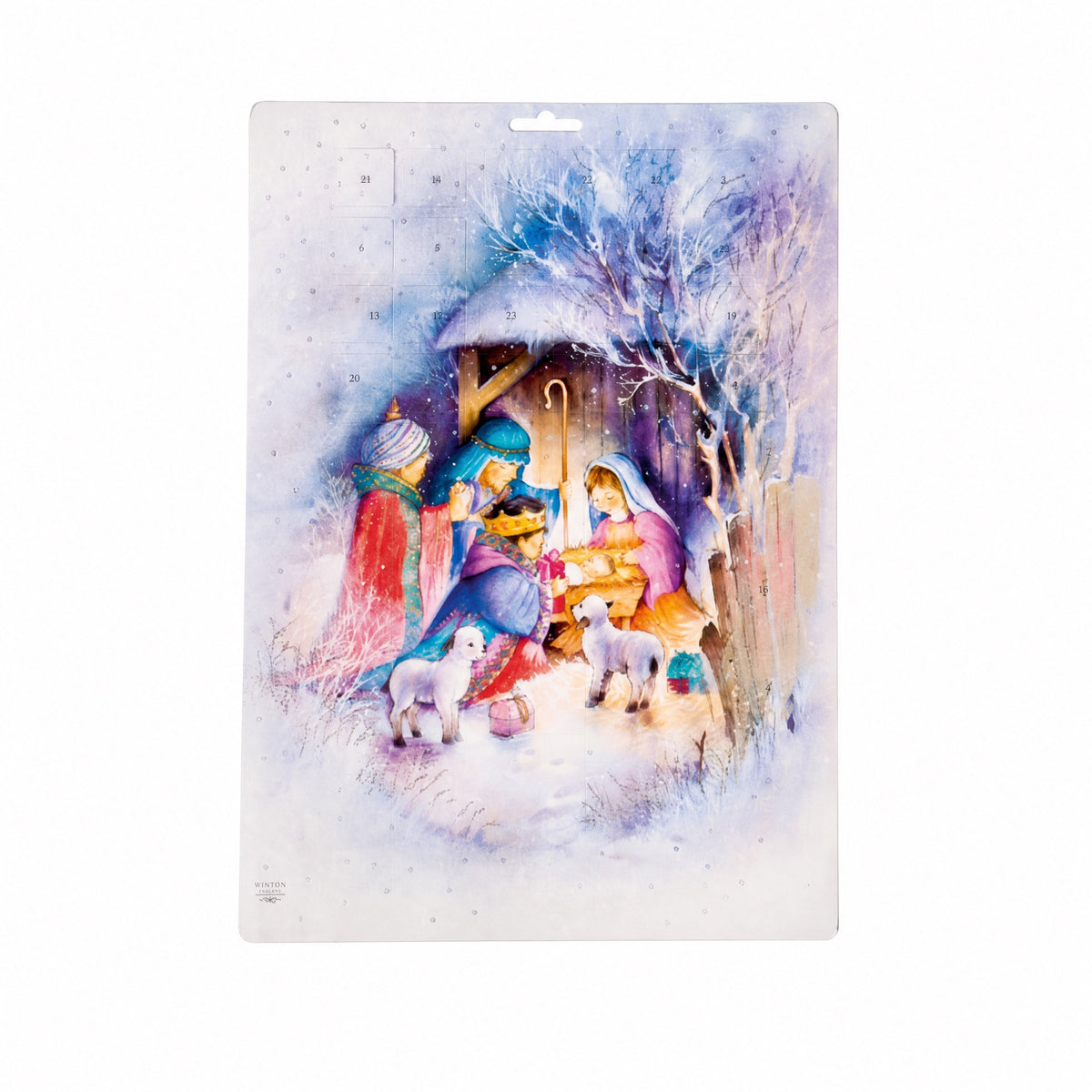 Christmas calendar with baby Jesus