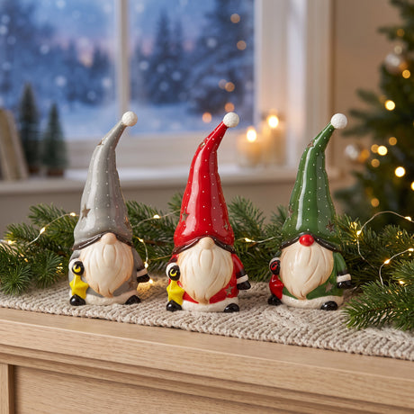 Colorful gnome tealight candle holder