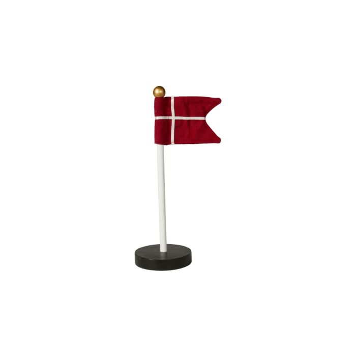 Flagstang i træ med stofflag 25 cm højt
