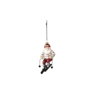 Julekugle Julemanden på skitur