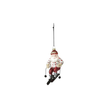 Julekugle Julemanden på skitur