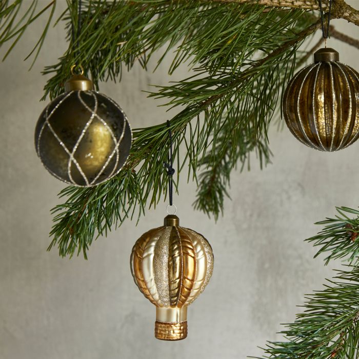 Luftballon guld grøn glitter