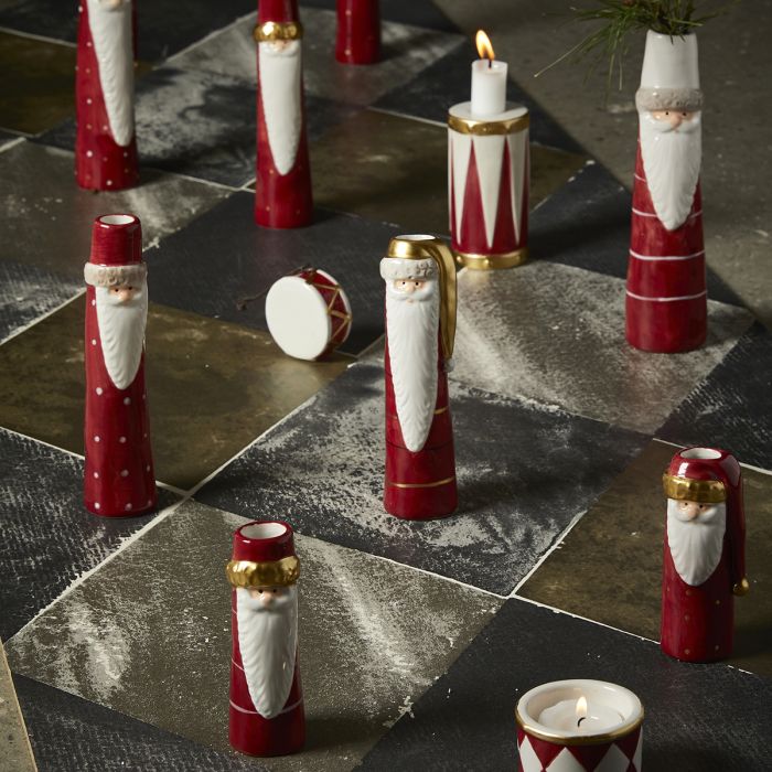 Vase med julemand 17 cm høj