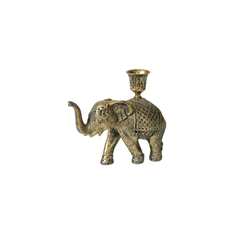 Guldfarvet elefant til lys