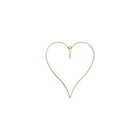 Dekorationshjerte guldfarvet 26 cm højt