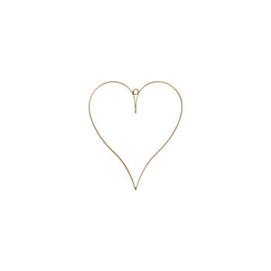 Dekorationshjerte guldfarvet 26 cm højt