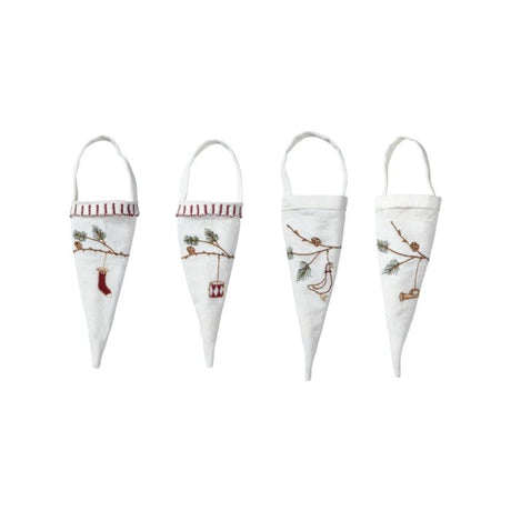 Kræmmerhus med broderi hvid