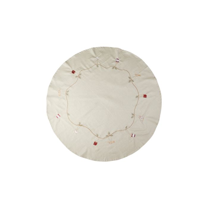 Juletræstæppe med broderi 120 cm i dia