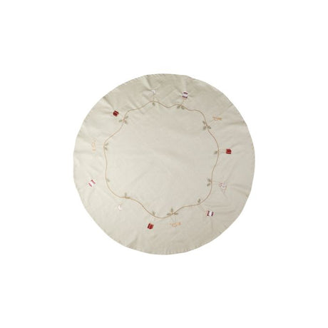 Juletræstæppe med broderi 120 cm i dia