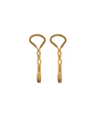 Yra hooks from House Doctor, iron with antique brass finish, twisted double-loop design, set of 2
